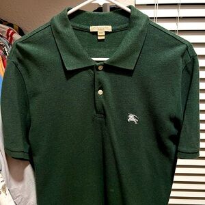 Burberry pine green polo